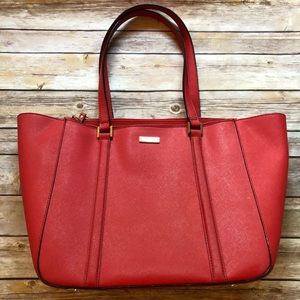 Kate Spade Red Saffiano Leather Tote